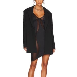 OW Mesh swirl mini dress